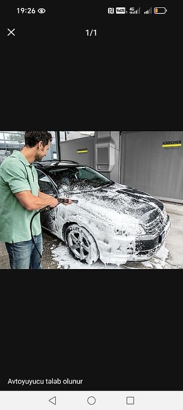 avtoyuma iş elanları: Avtoyuyucu tələb olunur, Növbəli qrafik, Gündəlik ödəniş — 1