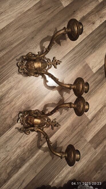 qrup şəkilləri: Məhsul: Bərk tökmə metal divar şamdanları (2 qol) Təsvir: - — 1