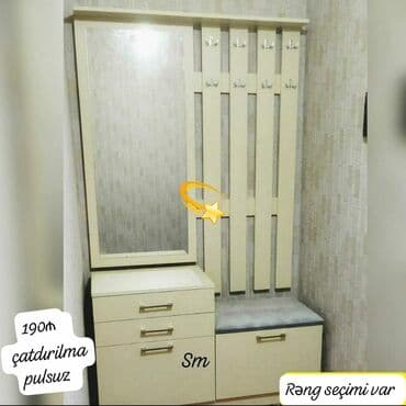 Sifarişlə termolar: Dəhliz üçün funksional garderob dəsti: - Geniş güzgü paneli - 4 şaquli — 1