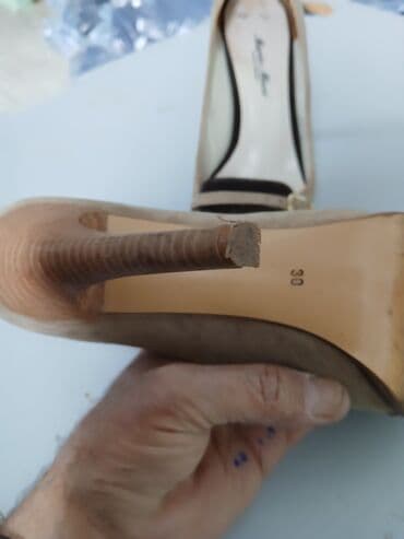 замшевые туфли на платформе: Туфли, Размер: 38, цвет - Бежевый, Б/у — 7