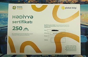 Məhsul: PASHA Travel hədiyyə sertifikatı - Məbləğ: 250 ₼ - Təyinat at lalafo.az Məhsul: PASHA Travel hədiyyə sertifikatı - Məbləğ: 250 ₼ - Təyinat