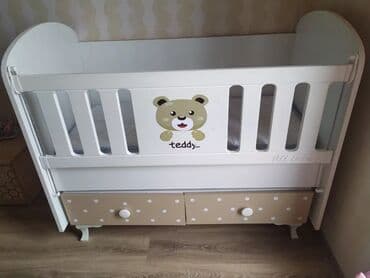 at fiquru: Oğlan və qız üçün, İşlənmiş, Dördbucaq, Beşik, Dəstsiz, Matras ilə, Yellənmə mexanizmsiz — 1