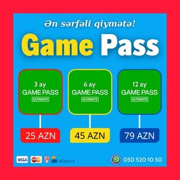 🕹️ PC və Xbox üçün Game Pass Abunəlikləri. ⏰ 24/7 nömrə və WhatsApp