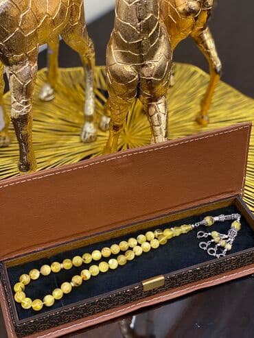 qaralmayan bijuteriya: Orginal Kəhraba təsbeh gümüş püsküllü — 1