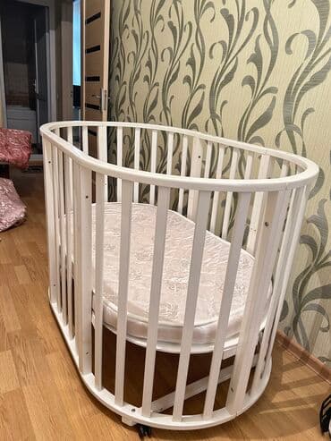 yataklar: Oğlan və qız üçün, İşlənmiş, Yumru, Beşik, Dəstsiz, Matras ilə, Yellənmə mexanizm ilə — 1