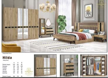 угловая тумба: Двуспальная кровать, 2 тумбы, Турция, Новый — 1