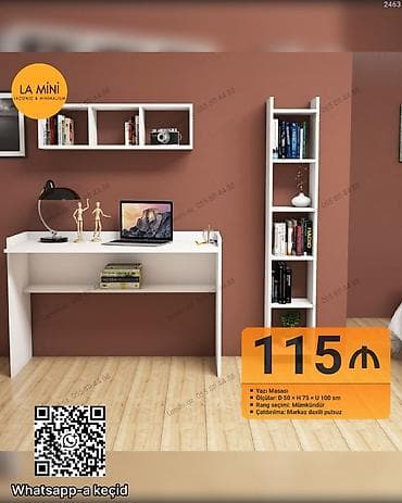 Yazı masası və rəf dəsti - Ölçülər: Dərinlik 50 sm x Hündürlük 75 sm