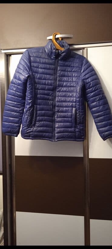 kişi üçün ağ qış gödəkçələr: Mavi rəngli yüngül puf şişmə kurtka - Üst material: suya — 1