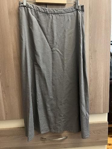 mini etek: Boz rəngli ətək - Model: Uzun, düz kəsim, A-siluetə yaxın - Rəng — 1