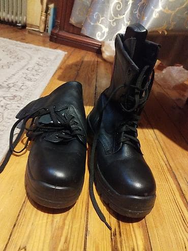 hərbi ayaqqabı: Qara rəngli kişi hərbi/taktiki çəkmələr - Model: yüksək boğazlı — 4