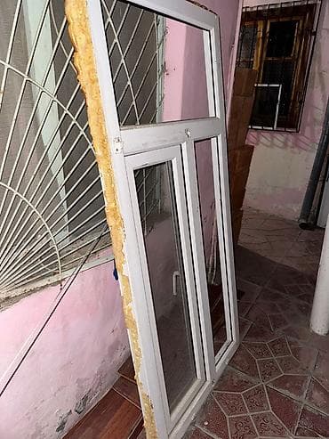 Plastik (PVC) sürgülü pəncərə dəsti - Ölçü 175/80 - Material: ağ PVC — 1