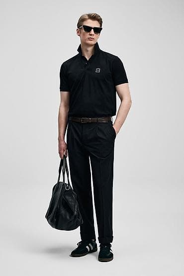 Lufian polo köynəyi – qara rəng - Minimalist dizayn, sinə hissəsində — 2