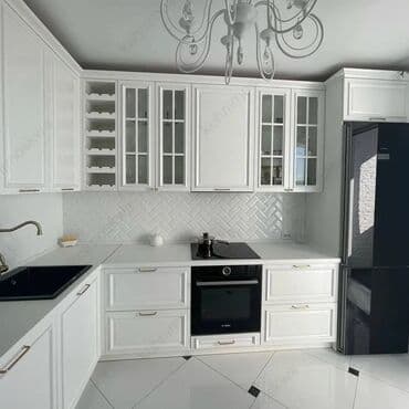 ремонт кухни в хрущевке: Sifarişlə mətbəx dəsti, Özü çəkən petlələr, MDF, Kredit yoxdur, Pulsuz çatdırılma, Rayonlara çatdırılma — 3