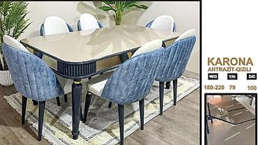 mebel kreditle: KARONA masa – antrasit-qızılı rəng kombinasiyası Fabrik istehsalı — 1