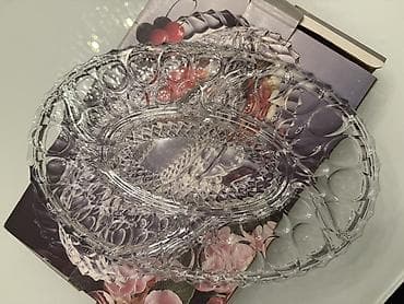 serviz qab: Şüşə servis dəsti + porselen ədviyyatlıq - Material: şəffaf şüşə — 1