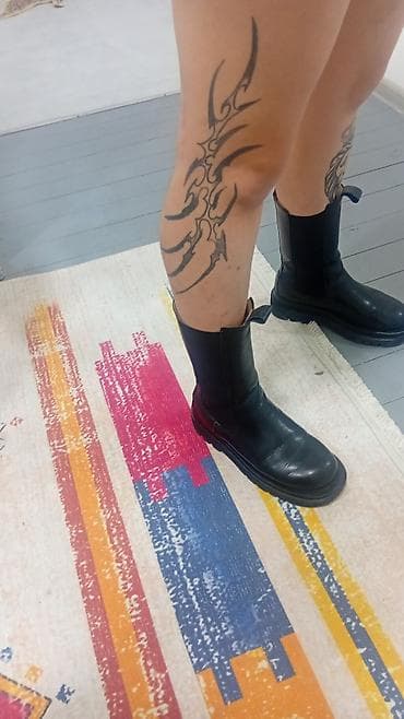 Qara dəridən uniseks çəkmələr - Material: hamar teksturalı süni/dəbli