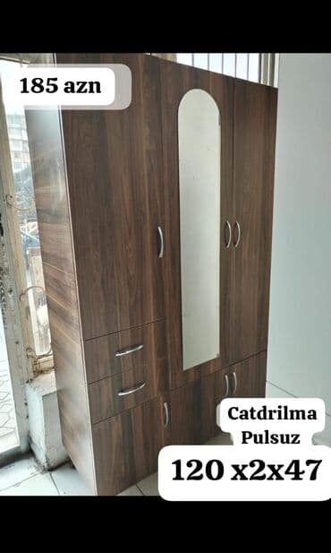 Dolablar: Yeni, Açılan, 3 qapılı Düz dolab, Qarderob, paltar dolabı, Azərbaycan — 8