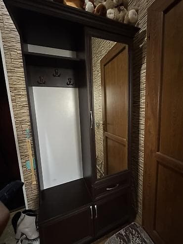 pol dik: İşlənmiş, 2 qapılı, Güzgülü, Qəhvəyi, Digər material, Açılan, Düz dolab — 3