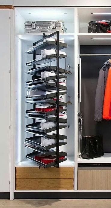 Müxtəlif üslub və dizaynlara malik ayaqqabı dolabları. Evinizdə və ya