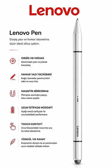 planşet qələmi qiyməti: Kateqoriya: Stiluslar Brend: No Brand Məhsul: Lenovo Pen Qiymət: 18 — 2