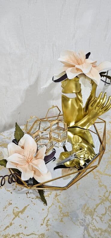 nişan uzuk: Xonça və nişan dəsti — zərif əl işi dekor - Gəlin-nışan mərasimləri — 1