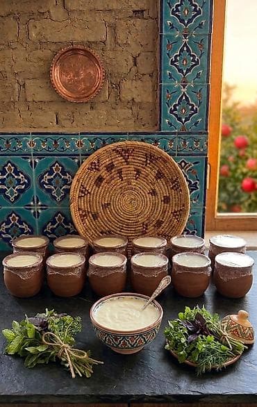 Məhsul: Saxsı qabda təbii qatıq Təsvir: - Gündəlik mayalanmış, südlü