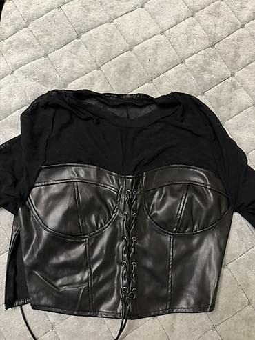 Baş geyimləri: Qadınlar üçün qara korset üst - Model: qısa/ crop korset topu - — 2