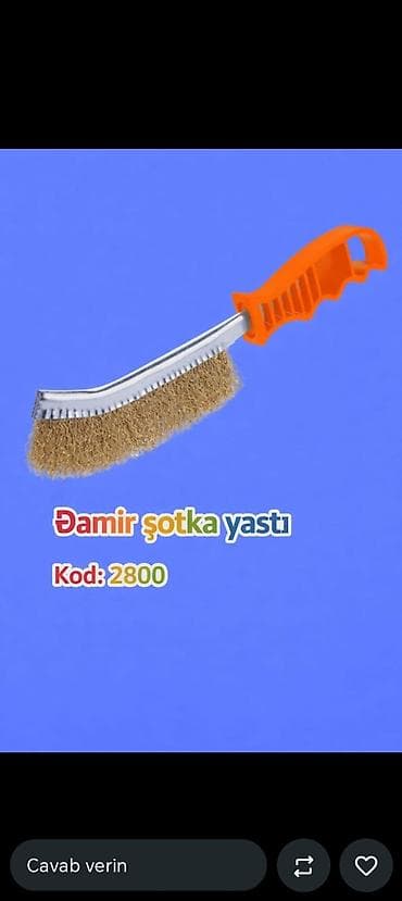 Məhsul: Dəmir şotka – yastı Kod: 2800 - Sərt metal tüklər: pas, boya