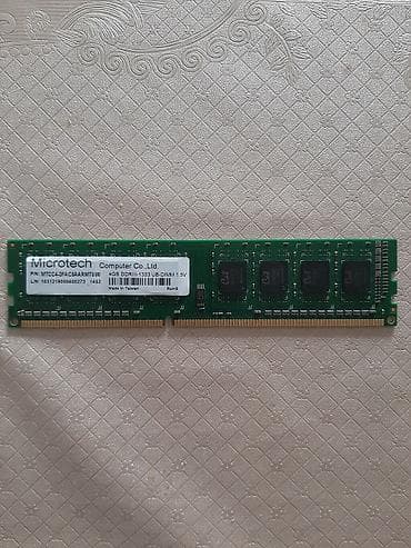 Operativ yaddaş (RAM) 4 GB, 1333 Mhz, DDR3, PC üçün