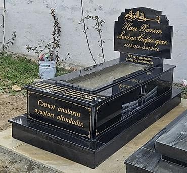 isma lazer: Qara qranitdən məzar abidələrinin hazırlanması və quraşdırılması - — 2