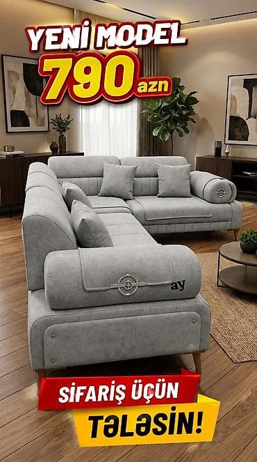 nerj cen: ✨ *MÖHTƏŞƏM YENİ MODEL KÜNC DİVAN — 790 AZN!* ✨ 🛋️ Ölçü: 2×3 🔹 Kürək — 2