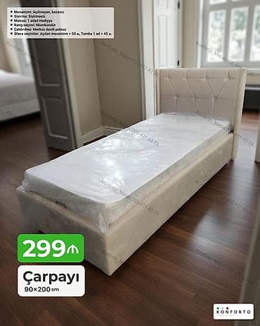 islenmis matras: Tək nəfərlik çarpayı – 90×200 sm Xüsusiyyətlər: - Mexanizm — 1