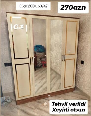 Açılan, 3 qapılı Düz dolab, Qarderob, paltar dolabı
