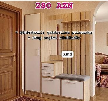 șkaf: Dəhliz üçün çoxfunksiyalı giriş mebeli dəsti - Qiymət: 280 AZN — 1