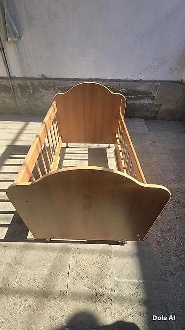 dosekler: Uşaq beşiyi – taxta, klassik dizayn - Material: dayanıqlı MDF/taxta — 2