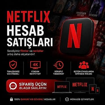 Xidmət: Netflix, YouTube Premium və Amazon Prime Video hesabları lalafo.az -da Xidmət: Netflix, YouTube Premium və Amazon Prime Video hesabları