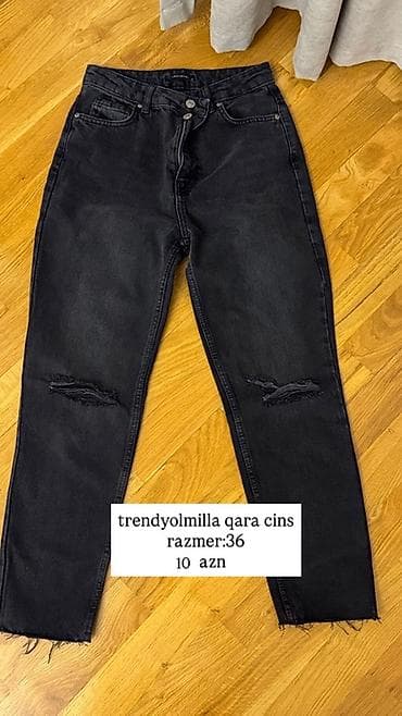 Brend: Trendyolmilla Məhsul: Qara cins şalvar Rəng: Qara Kəsim