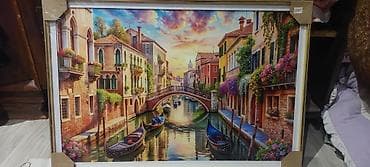 Ev saatları: Çərçivəli dekorativ tablo kolleksiyası - Mövzu: təbiət mənzərələri və — 4