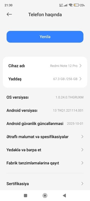 lavas bisiren aparat: Redmi 12, 256 GB, rəng - Boz, Barmaq izi — 6