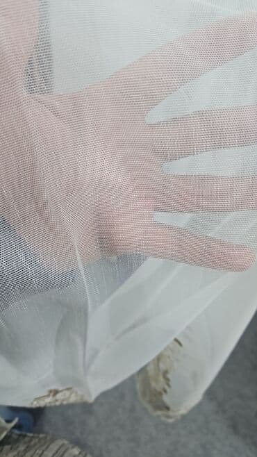 ucuz tul: Ağ rəngli, şəffaf tül parça. Yüngül və zərif görünüşü ilə pərdələr — 10