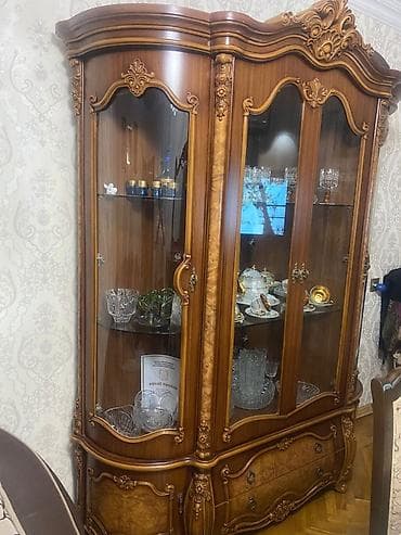Klassik üslubda taxta qonaq otağı dəsti - Material: təbii ağac — 3