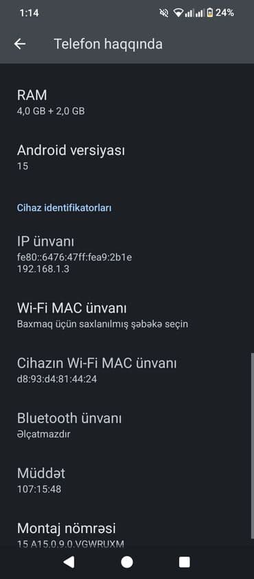 Sırğalar: Redmi A5, 128 GB, rəng - Qara, Barmaq izi — 2