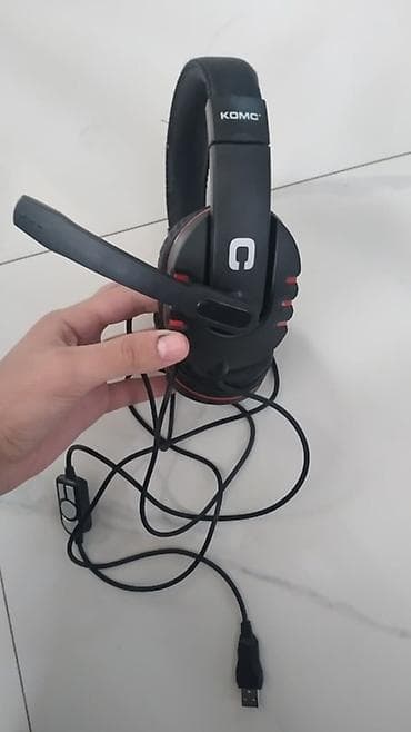 mikrofonlu qulaqcıq: KOMC simli qulaqlıq-mikrofon (headset) - Bağlantı: USB - Üstündə — 3