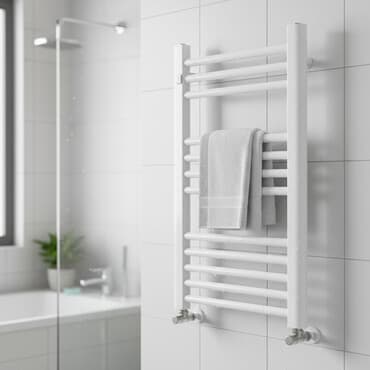 Ağ rəngli, düzbucaqlı formada, dəsmal qurudan radiator hamam otaqları