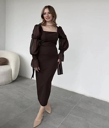 firyus berde: Qəhvəyi rəngli zərif midi don M razmer,alınıb,geyinilməyib. Etiket — 2