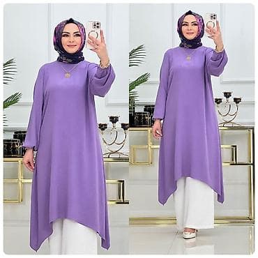 paltar qadın: Asimmetrik kəsimli tunik – rahat və zərif günlük tərz - Model: Uzun — 2