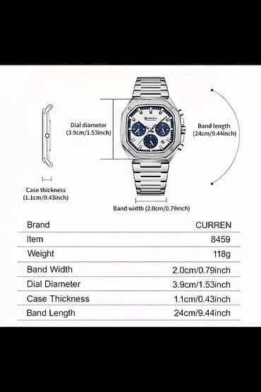 ilan saat: Yeni, Qol saatı, Curren, rəng - Gümüşü — 4