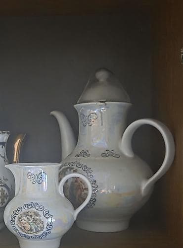 Çay dəsti, rəng - Ağ, Farfor — 1