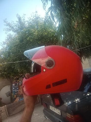 moto aranda: Tam üz qoruyucu motosiklet kaskı – qırmızı rəng - Full-face model — 2