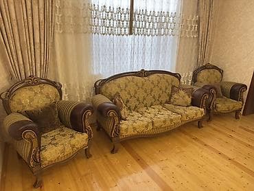 Комплекты диванов и кресел: Klassik üslubda 3 hissəli salon mebel dəsti Tərkibi: - 1 ədəd 3 — 1